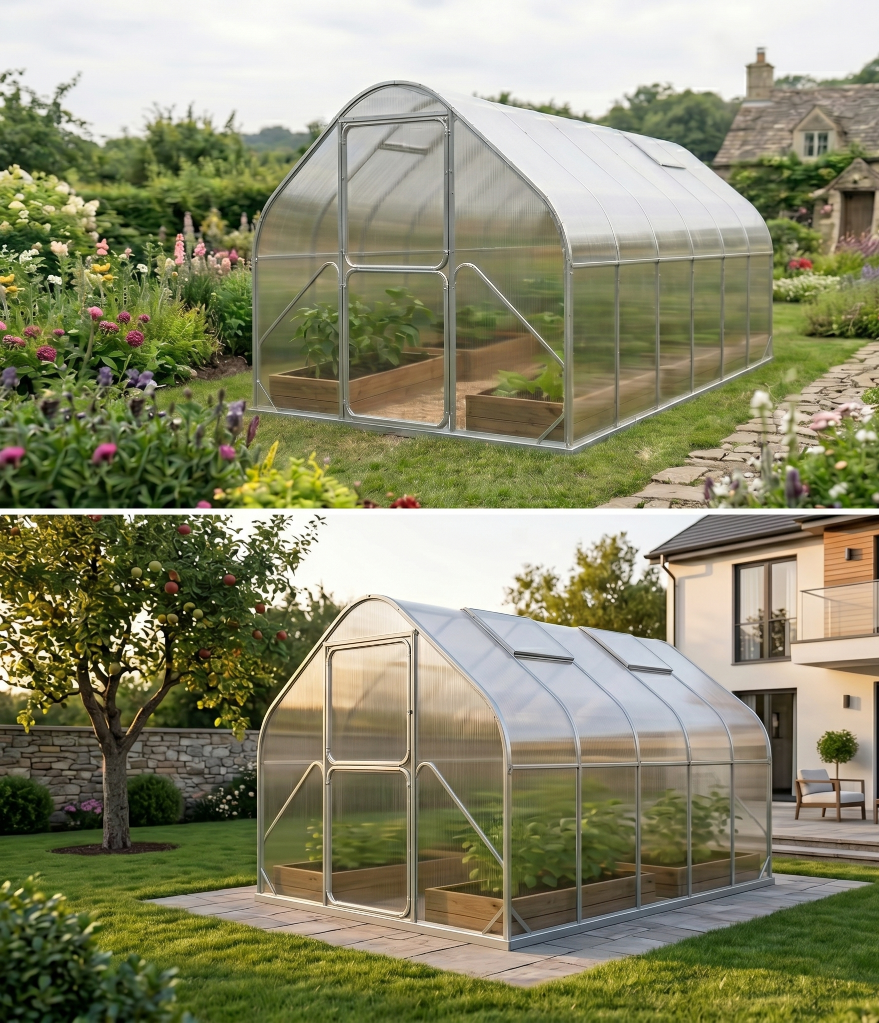 Serre Archy — Serre de Jardin Polycarbonate Toit Chapelle 2,75m
